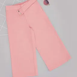 Pantaloons Junior Girls Blush Cotton Solid Trousers & Pants-image-94