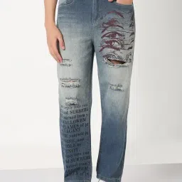 showoffff Showoff Blue Straight Fit Distressed Jeans-picture-48