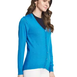 MOCA by Monte Carlo Blue V Neck Cardigan image 4