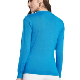 MOCA by Monte Carlo Blue V Neck Cardigan image 2