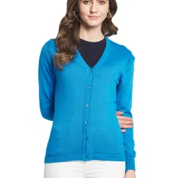 MOCA by Monte Carlo Blue V Neck Cardigan image 1