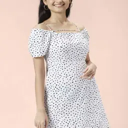 People by Pantaloons White Printed A-Line Dress-image-45