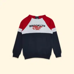Pantaloons Junior Grey & Red Cotton Color Block Full Sleeves Sweatshirt-picture-5