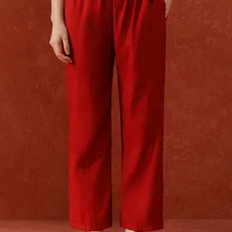 QSH Women Round Neck A-Line Kurta with Trousers & Woven design Zari Dupatta image 2