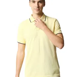 Basics Pale Banana Cotton Muscle Fit Polo T-Shirt-image-36