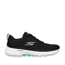 Skechers Women's GO WALK 6 Black Turquoise Walking Shoes image 1