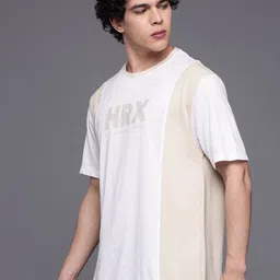 HRX by Hrithik Roshan Colourblocked & Brand Logo Print Lifestyle T-shirt-picture-26