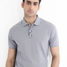 Rare Rabbit Grey Regular Fit Solid Polo T-Shirt-picture-16