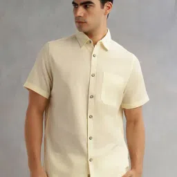 Thomas Scott Yellow Linen Regular Fit Shirt-picture-35