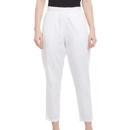 MEEE White Regular Fit Trousers image 1