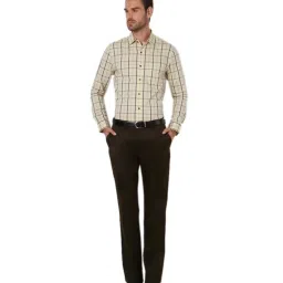 Peter England Olive Slim Fit Trousers image 4