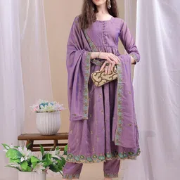 KALINI Women Embroidered Anarkali Kurta Set image 2