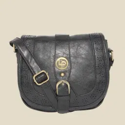 Lino Perros Black Laser Cut Design Saddle Bag-image-67