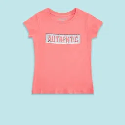 Pantaloons Junior Coral Cotton Embellished T-Shirt-picture-24