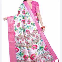 J 6 DESIGNER Floral Printed Woven Design Saree image 4