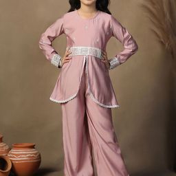 FASHION DREAM Girls Ethnic Motifs Embroidered Regular Kurta with Palazzos-picture-33