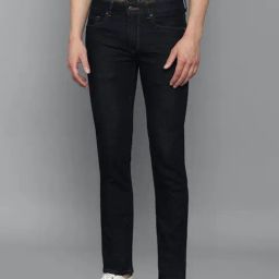 Louis Philippe Jeans Navy Cotton Slim Fit Jeans-picture-5