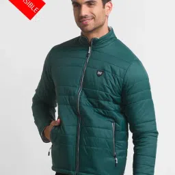Being Human Green & Grey Regular Fit Reversible Jacket-image-97