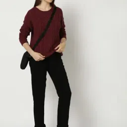 GAP Maroon Cotton Embroidered Long Sleeves Sweater image 4