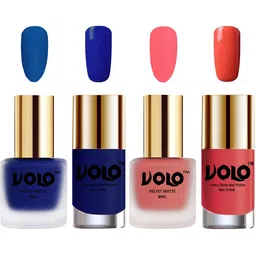 VOLO Set Of 4 Velvet Matte & Extra Shine Nail Polish -8 ml&9.9 ml Each -19-41-66-49 image 1