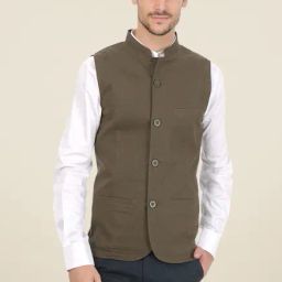 Basics Olive Solid Cotton Jacket-picture-47