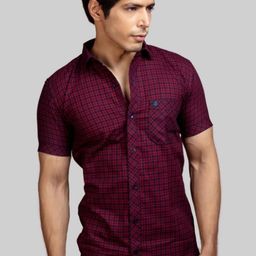 INDIAN THREADS Men Straight Fit Checked Spread Collar Cotton Casual Shirt-picture-4