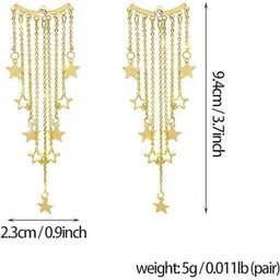 EL REGALO Star Shaped Tasselled Drop Earrings image 2