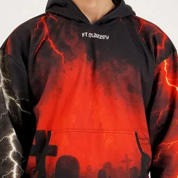 Clazzey Graphic Printed Hooded Long Sleeves Pullover Sweatshirt image 4