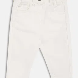 MINI KLUB Cotton Denim Woven Solid Pant - White-picture-26