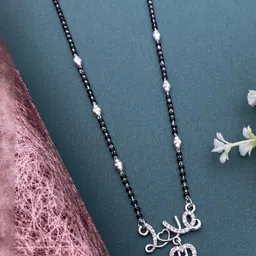 Laksh Enterprise Artificial Stones Studded & Beaded Heart Shaped H Alphabet Mangalsutra-image-30