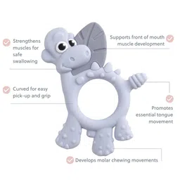 BiBaDo Dotty the Dinosaur- Silicone Multi Sensory Teether - Mist - 3m+ image 2