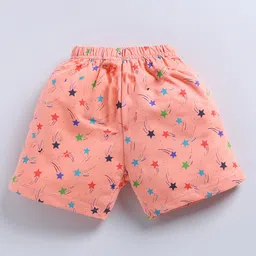 FUN A2Z Cotton Sinker Stars Printed Shorts - Baby Peach image 3