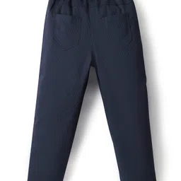 kookie kids india Kookie Kids Woven Full Length Solid Colour Lounge Pant - Navy Blue image 2