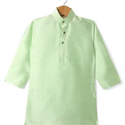 Ridokidz Full Sleeves Solid Kurta & Pyjama With Floral Printed Jacket Set - Pista image 2