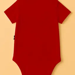The Peppy Tend 100% Cotton Knit Halloween Theme Half Sleeves My 1st Halloween Text Printed Onesie - Red image 3