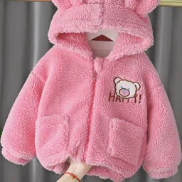 YK Kids Unisex Hooded Self Design Sherpa Cotton Jacket-picture-12