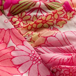 kookie kids india Kookie Kids Woven Full Sleeves Frock With Floral Print & Frill Detailing - Pink image 3