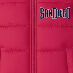 Trampoline Knit Sleeveless Solid Unisex Hooded Puffer Winter Jacket - Red image 4