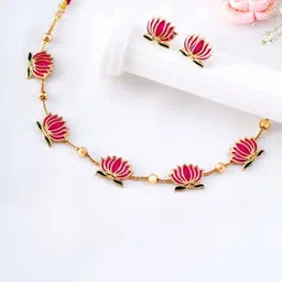 K C JEWELZ Gold-Plated Artificial Beaded Jewellery Set image 4