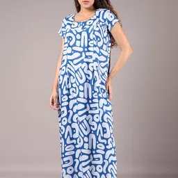 V-Mart Women Printed Maxi Nightdress-picture-27
