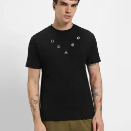 Bewakoof Black Cotton Regular Fit Printed T-Shirt-picture-21