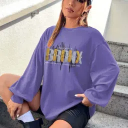 Chkokko Purple & Grey Printed T-Shirt-image-9