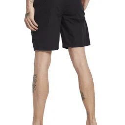 Octave Black Cotton Regular Fit Shorts image 2