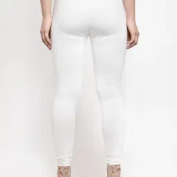 Gracit White & Blue Mid Rise Leggings - Pack Of 2 image 3