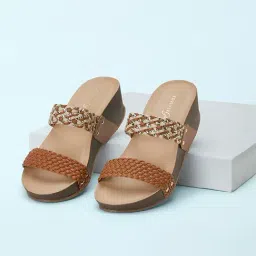 Forever Glam by Pantaloons Women's Tan Casual Wedges-picture-16