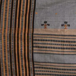 Charukriti Grey Cotton Woven Design Saree With Unstitched Blouse image 4