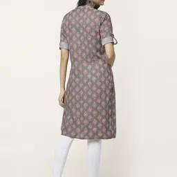 Rangmanch by Pantaloons Grey Printed Straight Kurta image 2