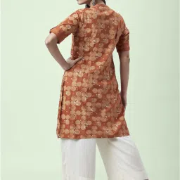 Rangmanch by Pantaloons Rust Printed Straight Kurta image 2