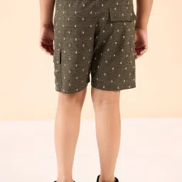 StyloBug Boys Brown Cotton All over Print Shorts image 2