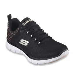 Skechers Women's FLEX APPEAL 4.0-WILD BALLAD Black Leopard Casual Sneakers image 2